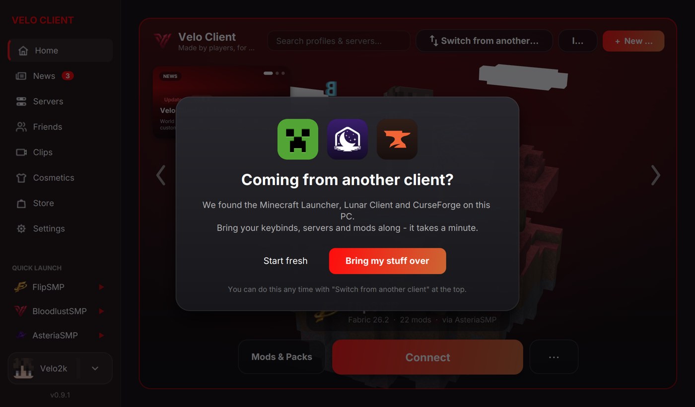 On your first start, if another launcher is on your PC.