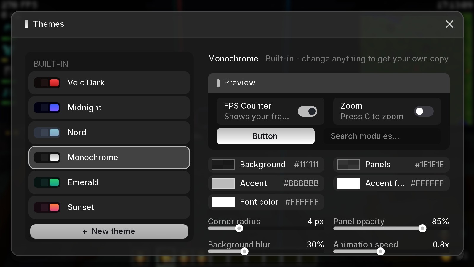 Monochrome: dark text on the light accent