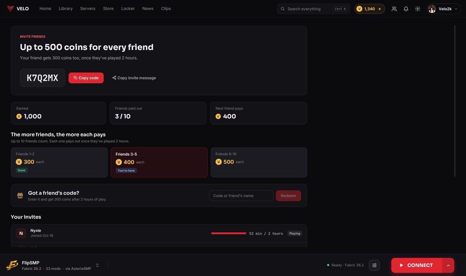 Your code, the reward ladder and your invites