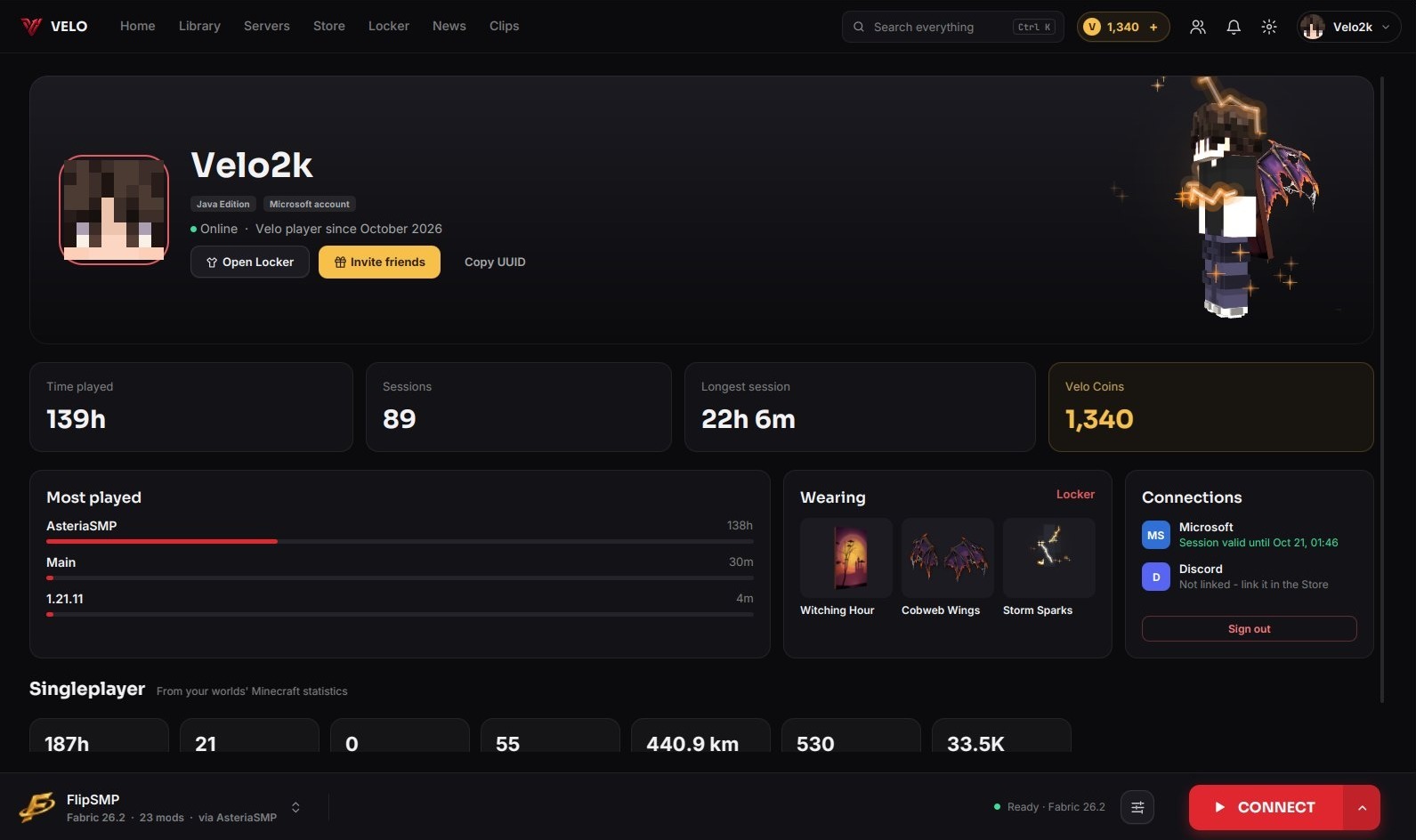 The new profile page