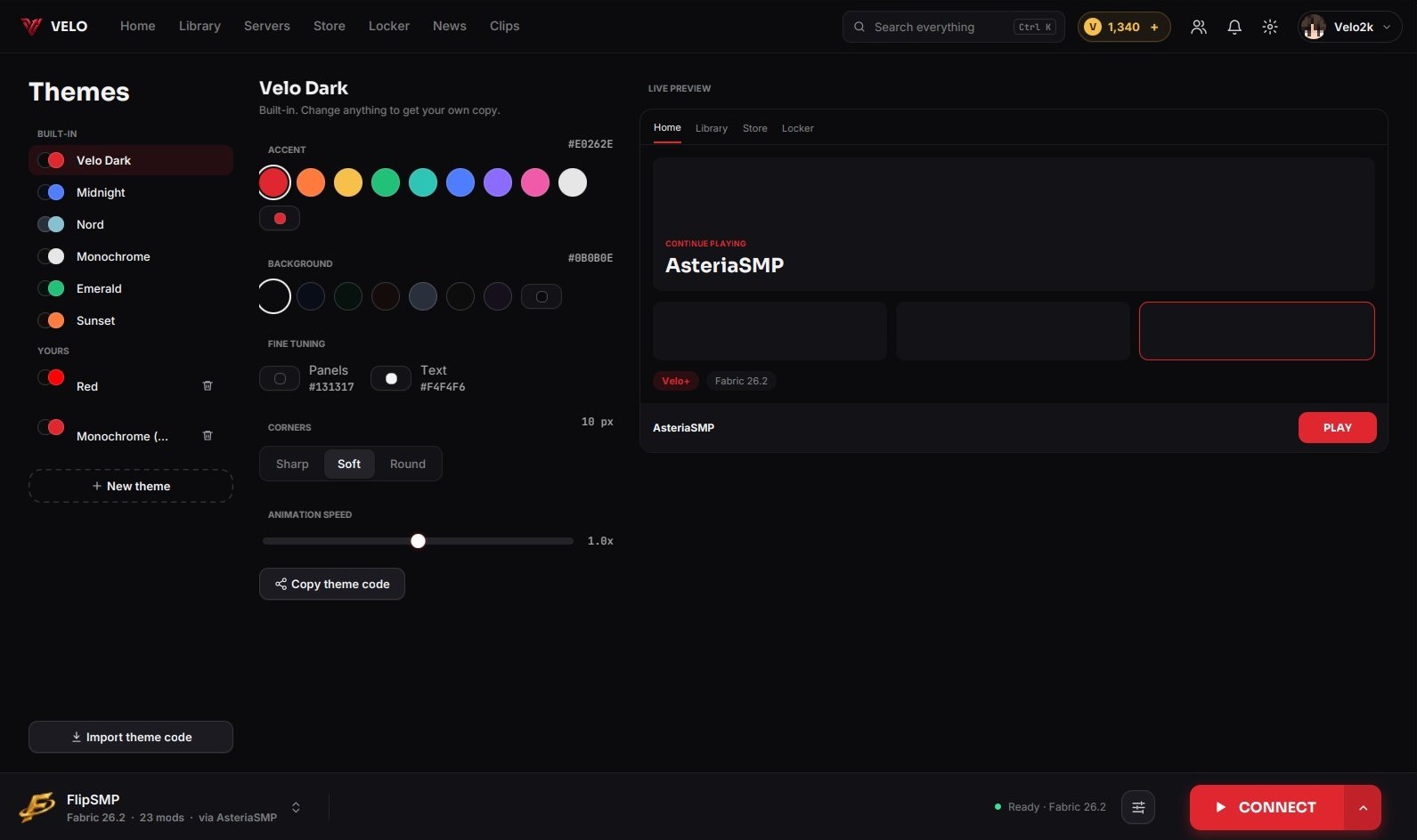 The theme editor