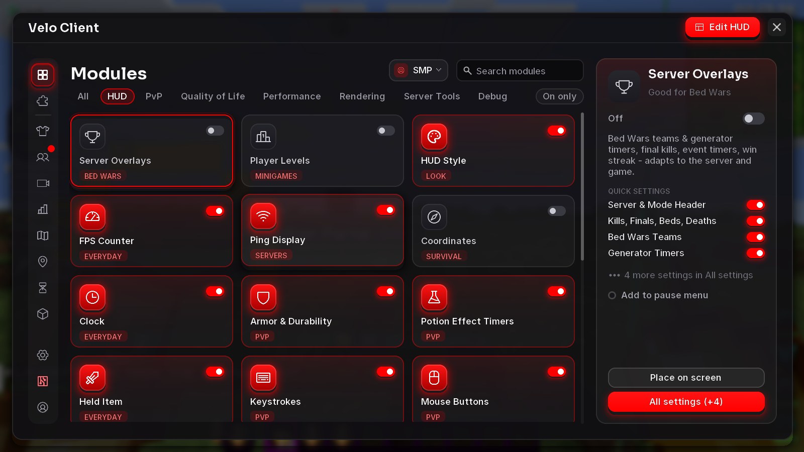 The new modules live in the Velo menu (Right Shift)