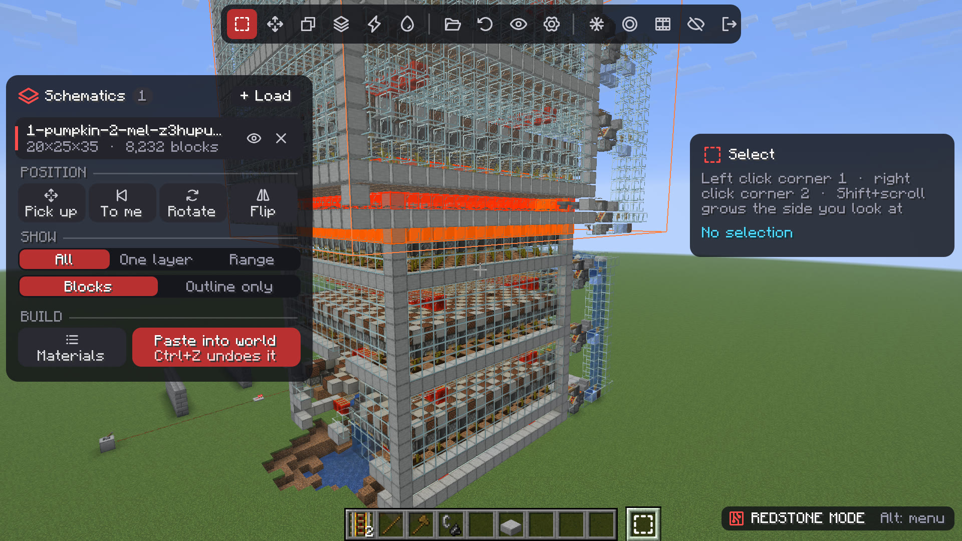 The new Schematics panel: Position, Show and Build, each where you'd look for it