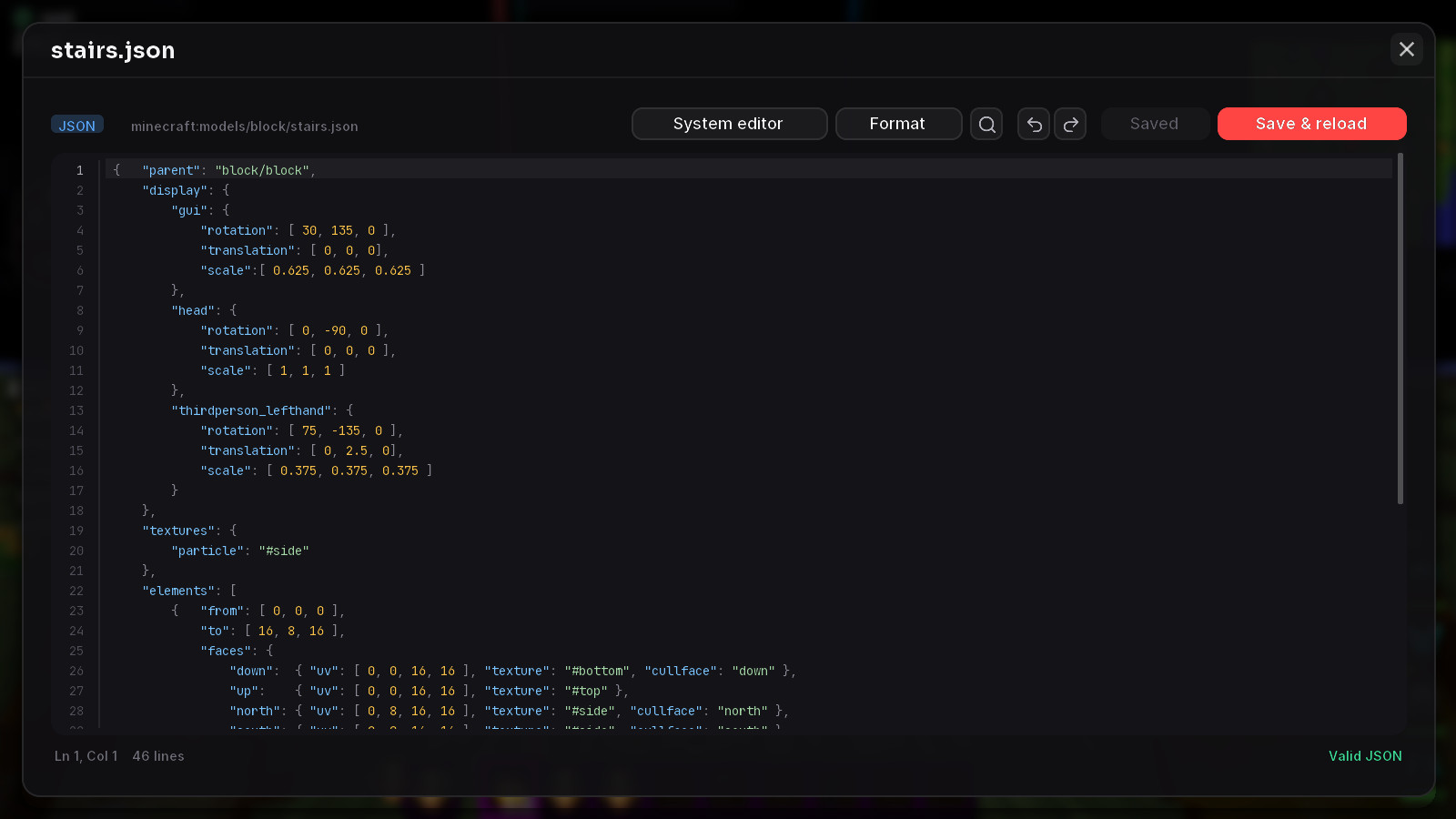 JSON and GLSL with colours, checking and formatting